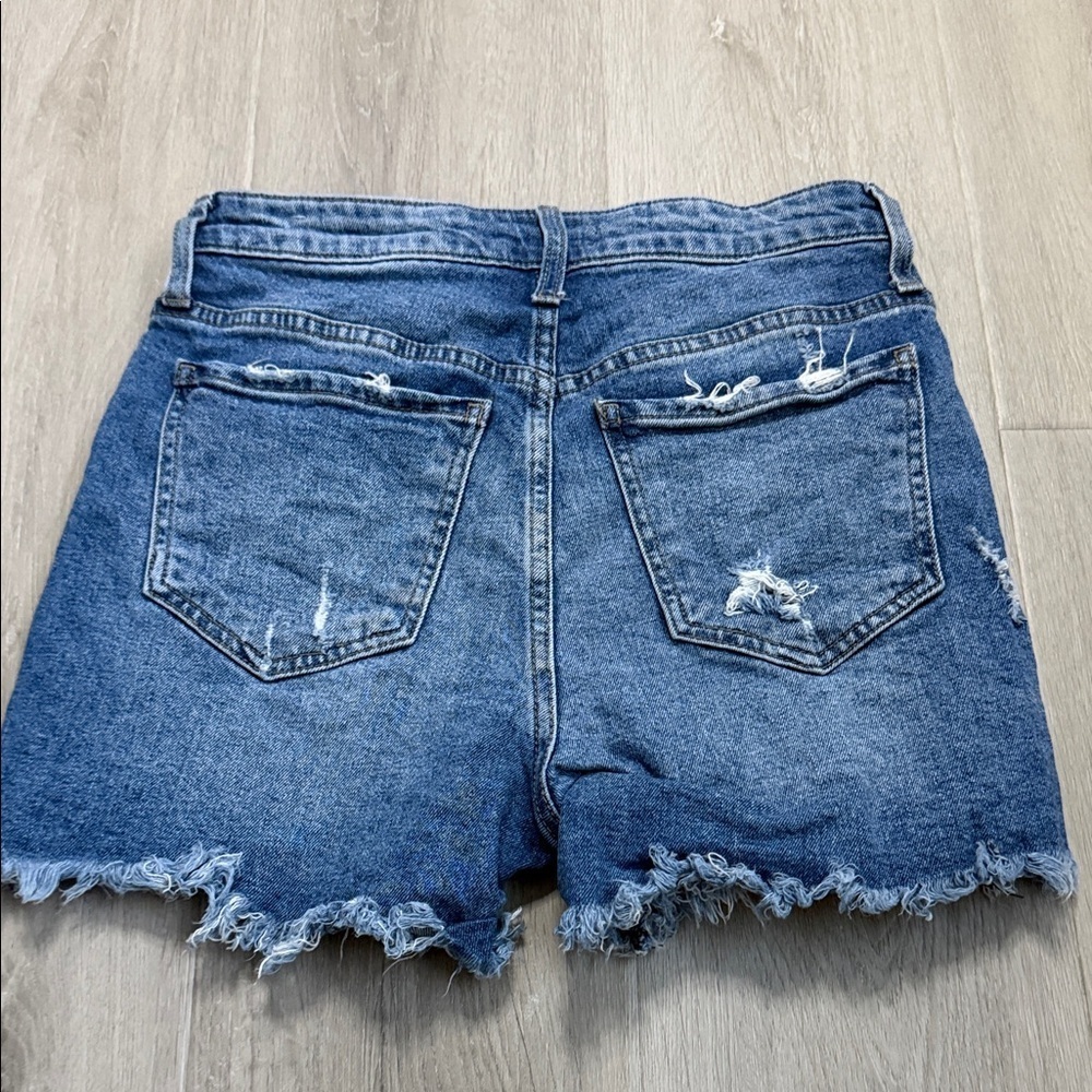 Kut from the Kloth Blue Distressed Jean Shorts - Picture 5 of 10
